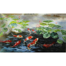 Hand-Painted Modern Abstract Fish Painting